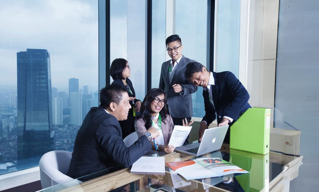 Business people around a table