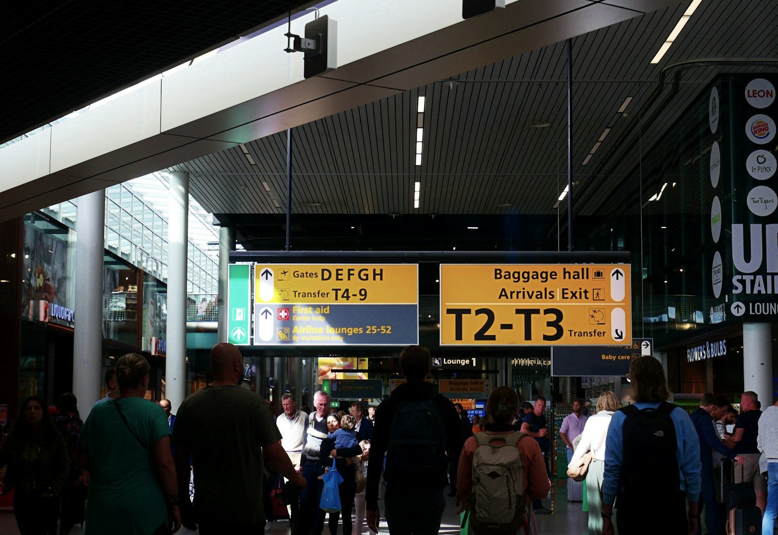 Airport terminal, travellers