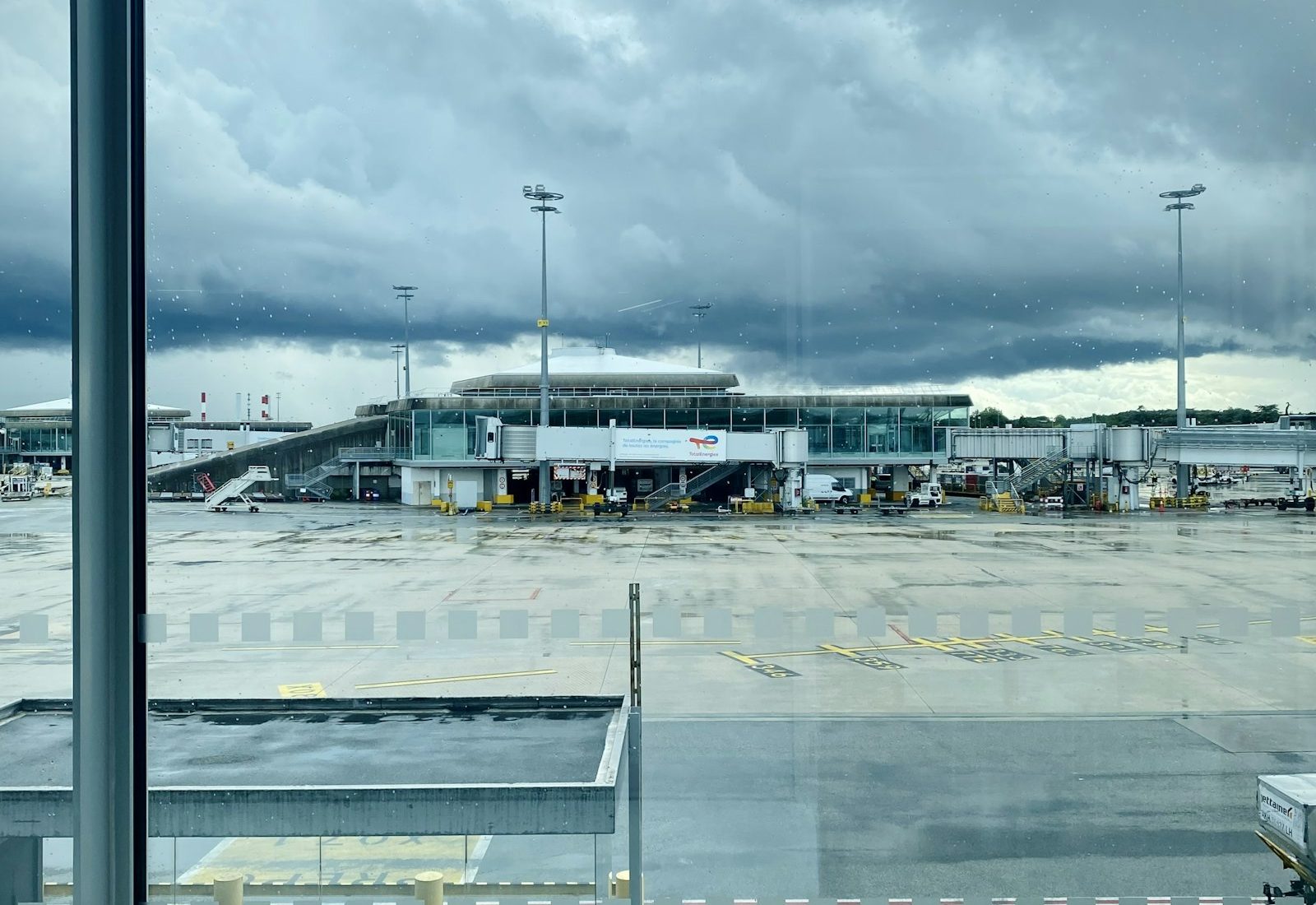 Aircraft through an airport window