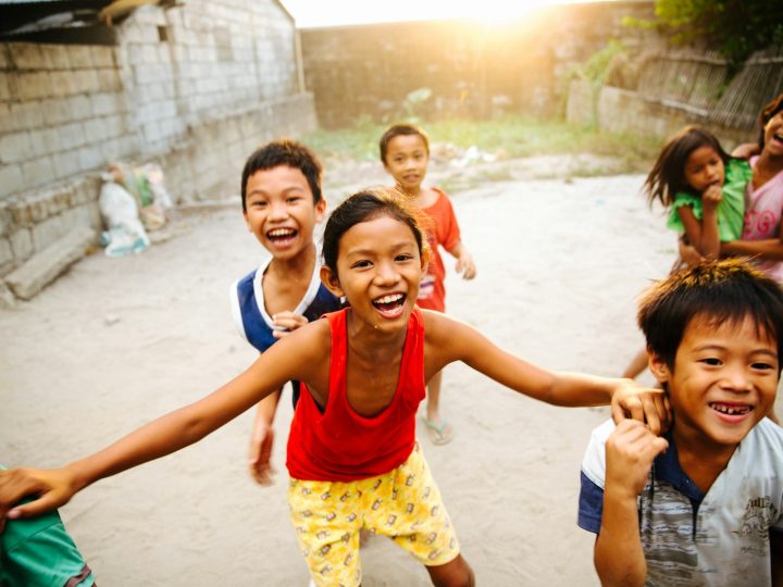 Filipino children laughing together